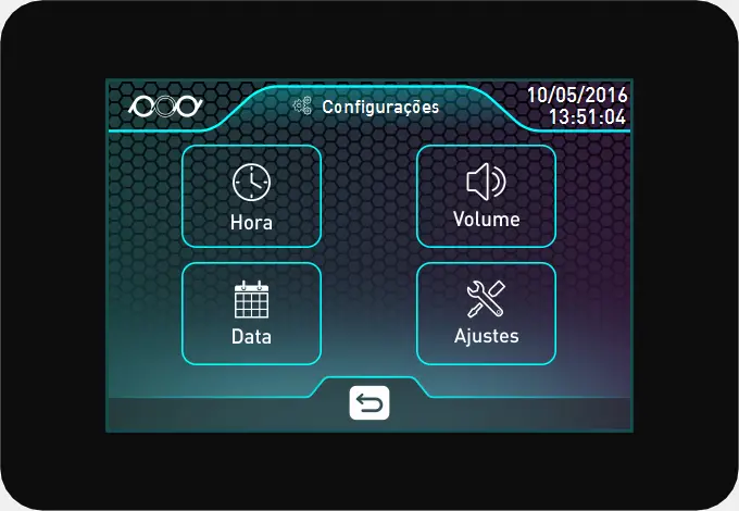 Cabine asséptica para PCR - DNA Flowstation Interface Tela Configurações